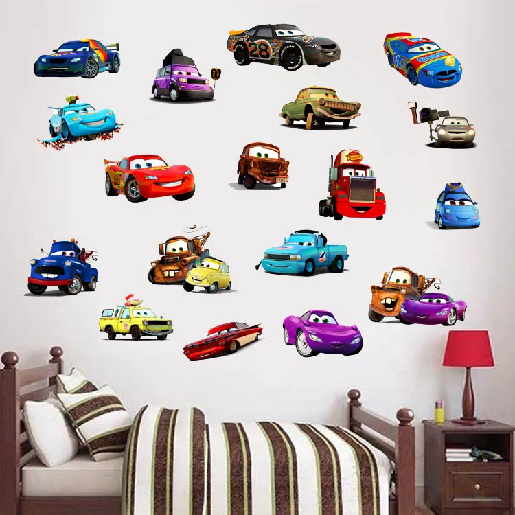 Cars 3 Movie Wall Sticker Decals Lightning McQueen Room Decor Sticker Mater Cruz D217