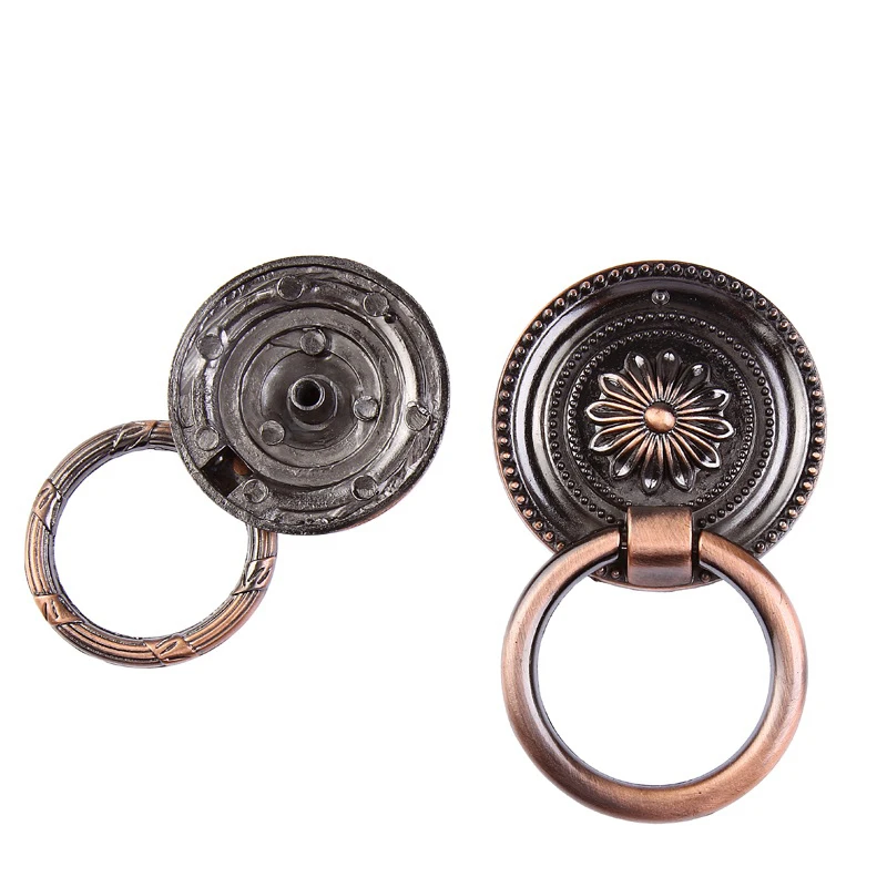 Vintage Cabinet Manopola Del Cassetto Dresser Armadio di Goccia Anello Maniglia Vintage Cassetto Manopole Bronzo Rame Tiro Bianco Rotondo Anelli di Maniglie