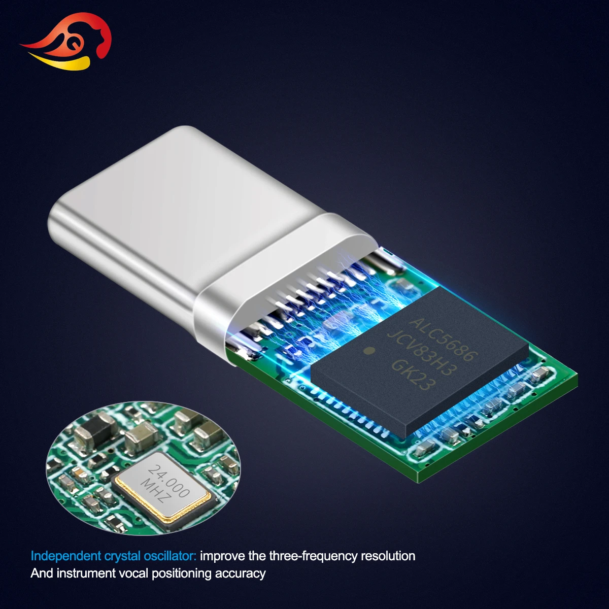 

QYFANG 32BIT 384KHz Type-C Plug Single Crystal Vibrating ALC5686 Chip Module Mobile Phone Fast Charging Connector DIY Adapter