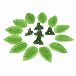 100 Pieces Artificial Leaves Home Decoration Accessories Wedding Decoration New Year Gift Scrapbooking Simulation of Green Plant