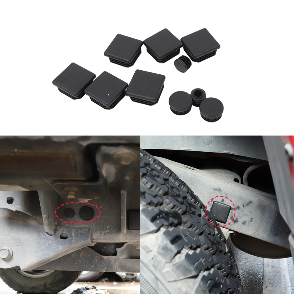 Car Chassis Floor Drain Plug Round Hole Plugs Waterproof Protection Cover for Jeep Wrangler 2007-2017 JK JKU Black Accessories