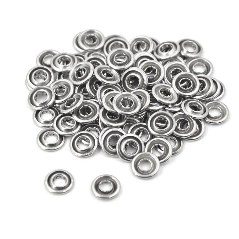 KALASO 20Sets Silver Color Prong Ring Snap Fasteners Press Studs Snap Buttons Poppers 9.5mm 11mm For DIY Craft Supplies