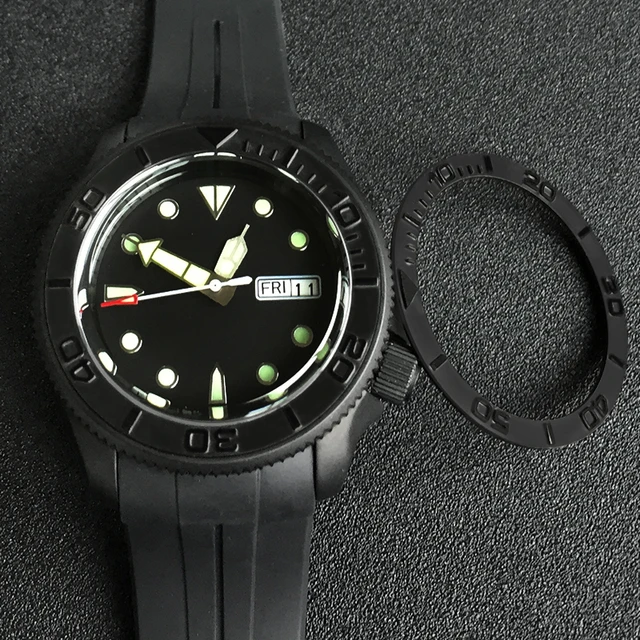 Flat Brass Bezel insert 38 31.5mm For SEIKO SKX007 SRPD55 Convex word watch parts bezel Replacement parts AliExpress
