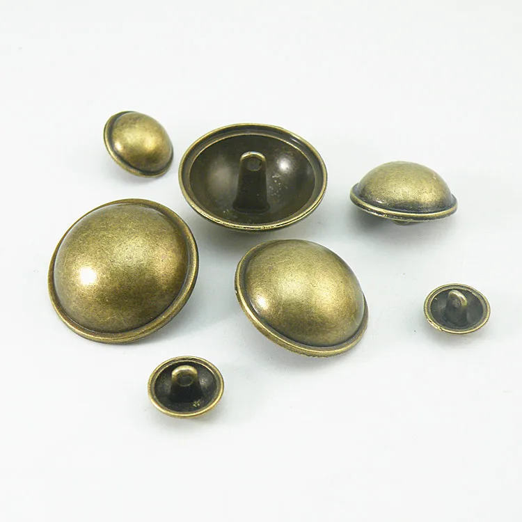 6-20pcs/lot 15-28mm Vintage silver bronze thin-edged bald mushroom metal button fashion button suit coat button C121