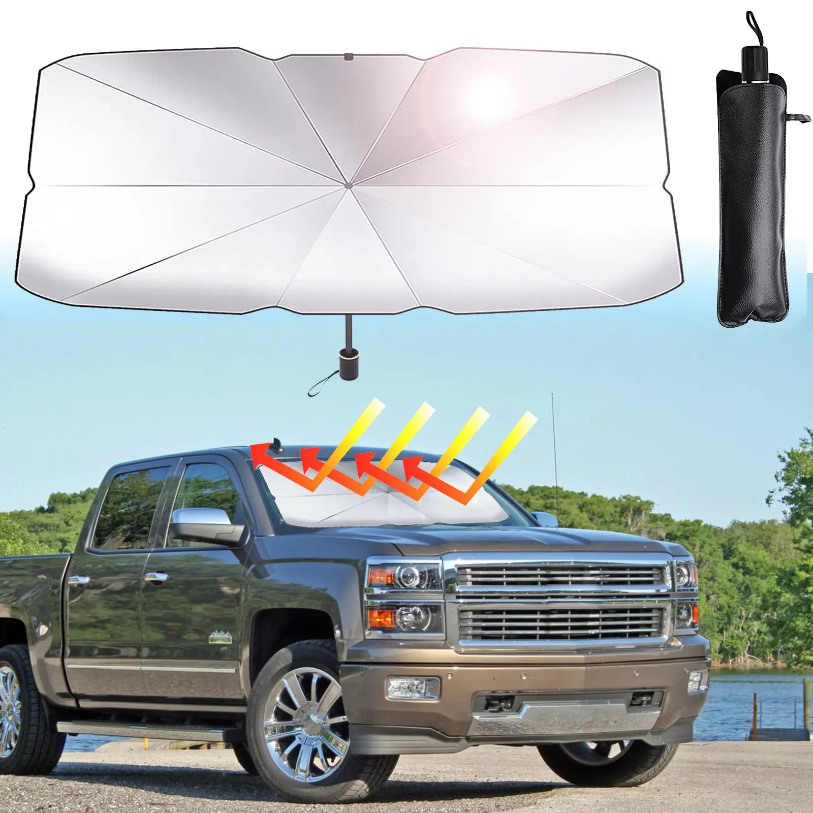 

Car Foldable Portable Sun Shade Umbrella Windshield Cover Visor UV Protection Windscreen Parasol Sunshade Interior Accessories