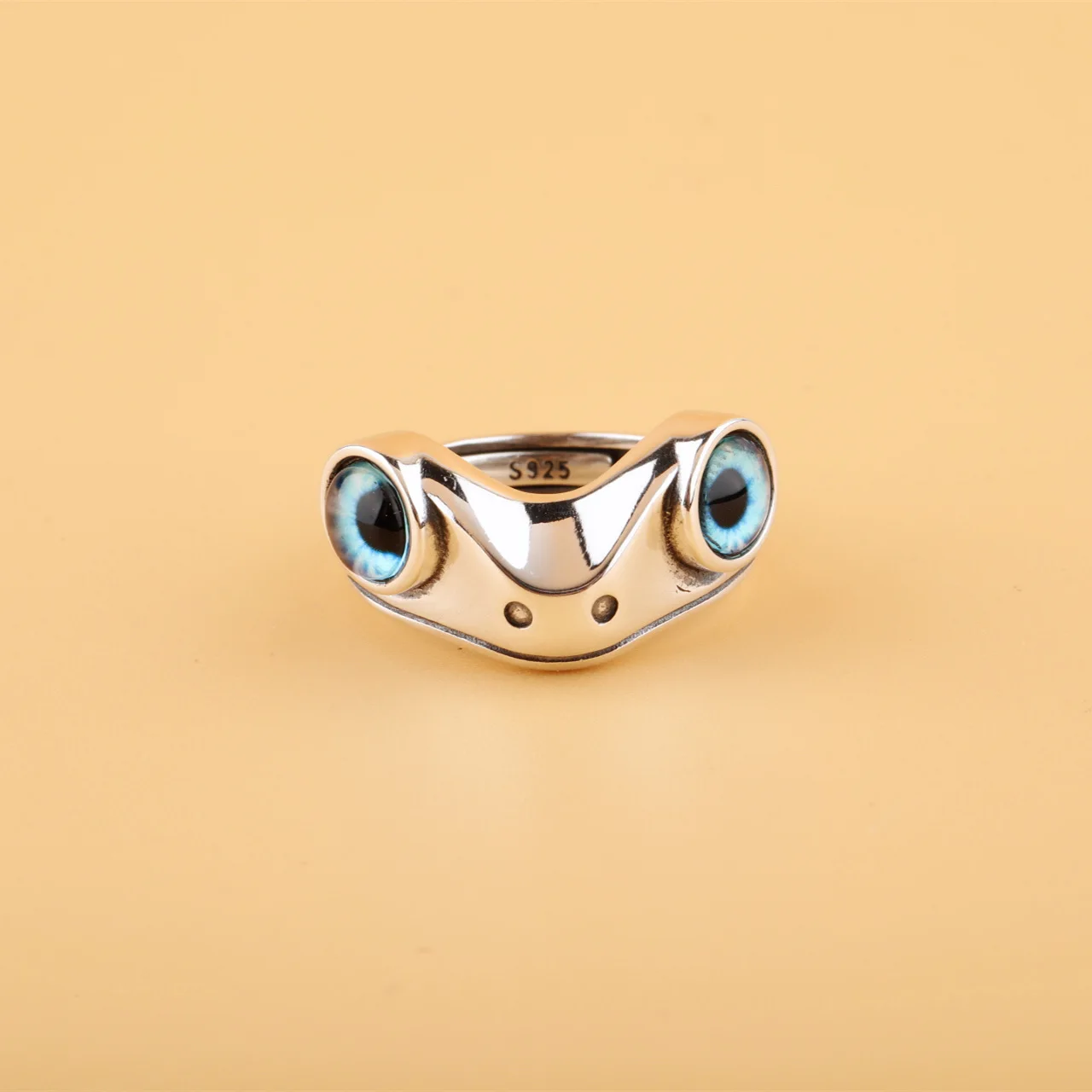 Really S925 sterling silver opening ring fashion retro cute living frog ring