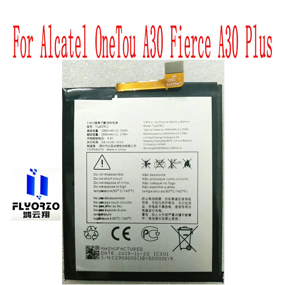 

New Original 3000mAh TLP029C1 Battery For Alcatel OneTou A30 Fierce A30 Plus Mobile Phone