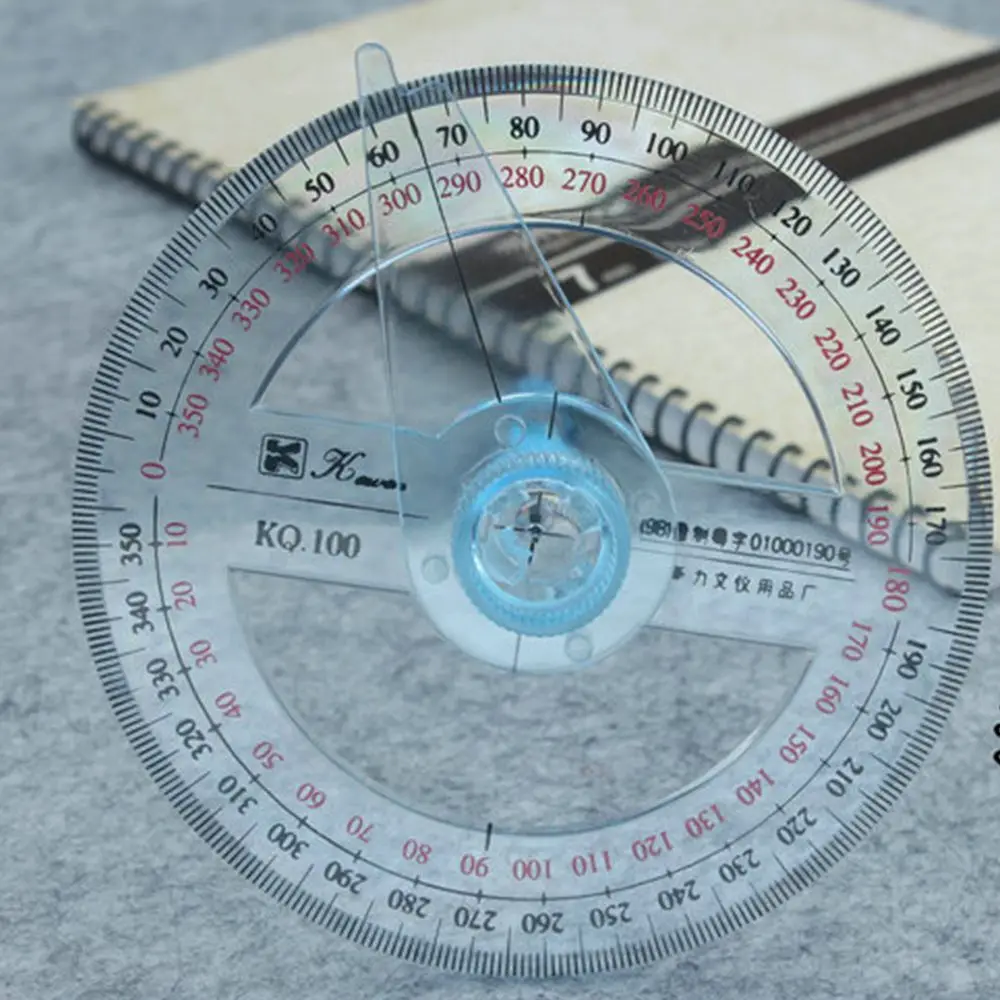 Accurate Lightweight. Swing Arm Office Math Full Circle Pointer Angle Ruler Measuring tools Goniometer Protractor