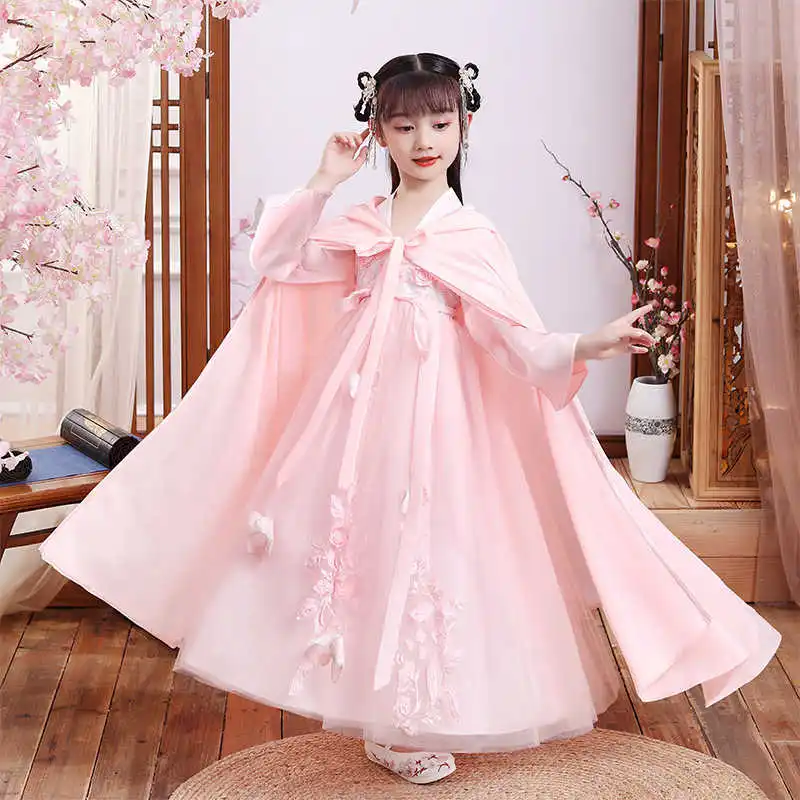 

Hanfu Girls' Clothing Super Fairy Ancient Style Children's Underwear Costumes Autumn and Winter New Dresses Autumn Clothing