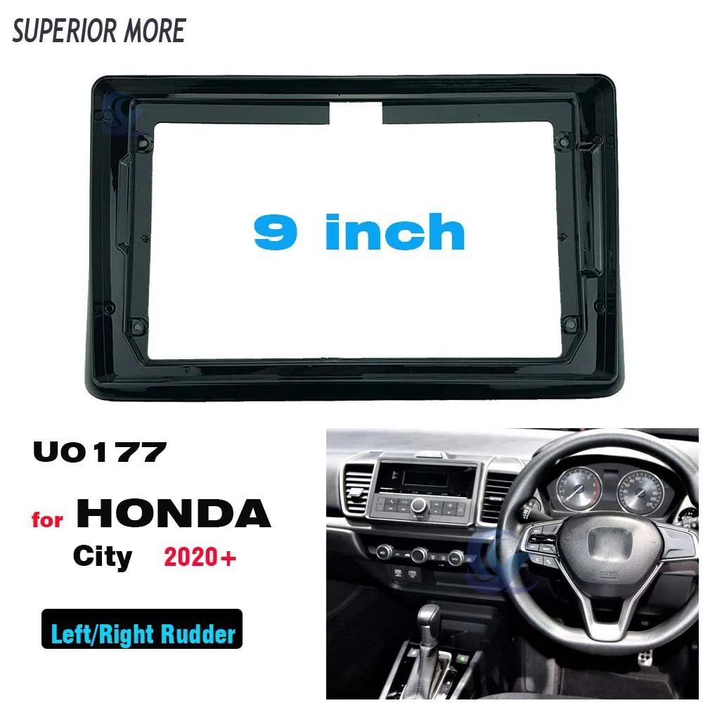 

2 Din 9 Inch Radio Fascia for Honda City 2020 Stereo Panel Dashboard Installation Plastic Trim Kit DVD MP5 player Frame Bezel
