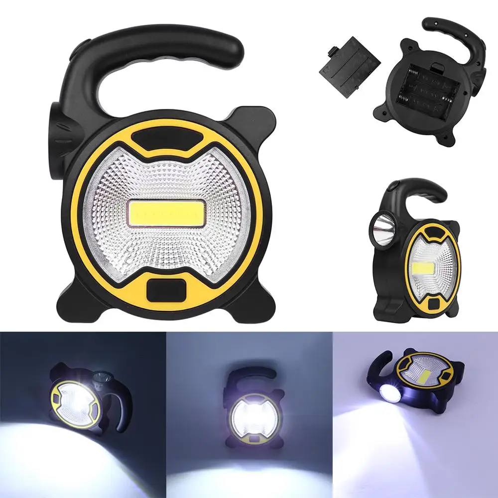 MingRay AA Battery Portable spotlight 1W LED and 3W COB work lamp mini powerful handle lantern camping fishing cheap price