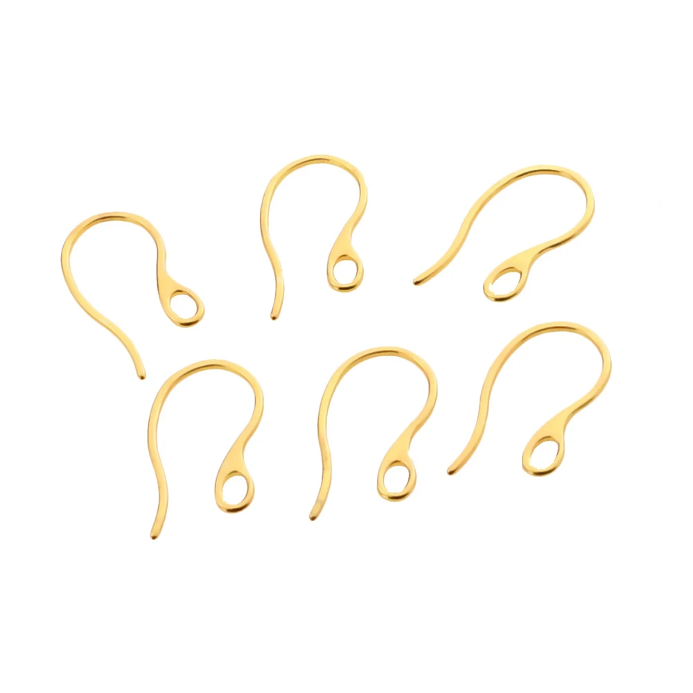 20 Stück/Lot (10 Paare) Gold Edelstahl DIY Ohrring-Zubehör Verschlüsse Haken Schmuckherstellung Zubehör Ohrhaken – Detail 2