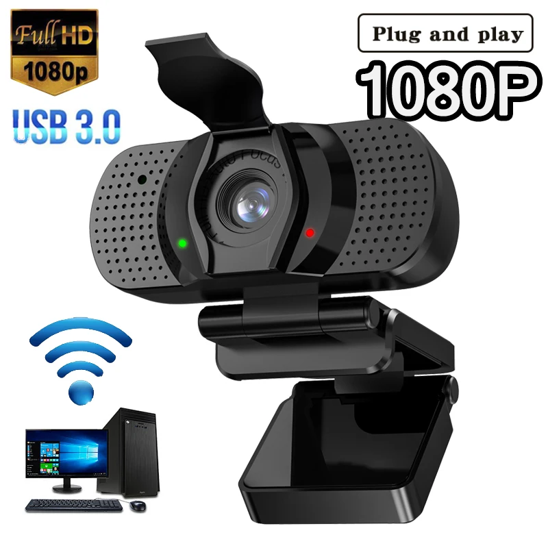 Auto Focus Camera 1080P 10cm Macro HD Imaging Webcam Beauty effect Privacy cover Built-in Mic Video call USB 3.0 Wireless Camera