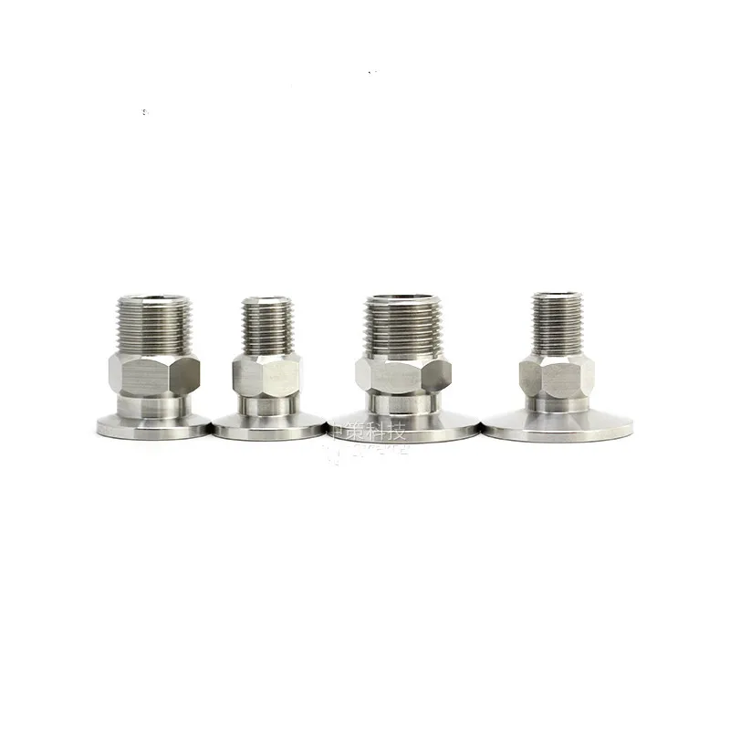 KF16 Vacuum Metric Male Thread Connector Flanged Adapter Male Thread Joint Vacuum Fittings Male Thread Tri Clamp Stainless Steel