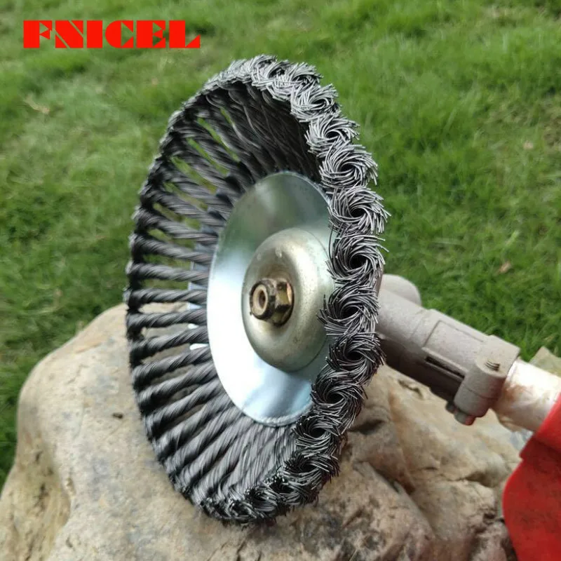 8 Inch Lawn Mower Grass Trimmer Head Steel Wire Trimming Head Rusting Brush Cutter Mower Wire Weeding Head for Lawn Mower