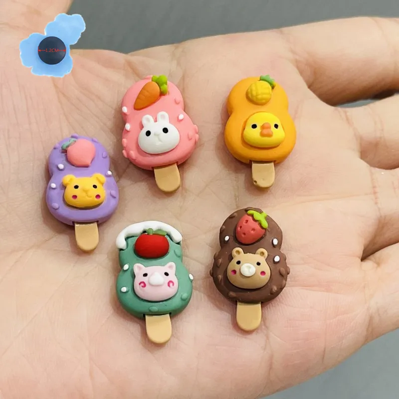 1pcs Resin Animal Popsicle Boys Girls Shoe Charms Decorations Slipper Shoes Accessories Fit Lovely Holiday Gifts