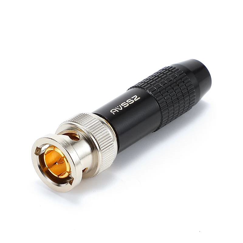 75 Ohm 24K Gold Plated HD BNC Plug Q9 Surveillance Video Cable Connector 75-5 HD-SDI Welding Security Line 50Ω Feeder Connector