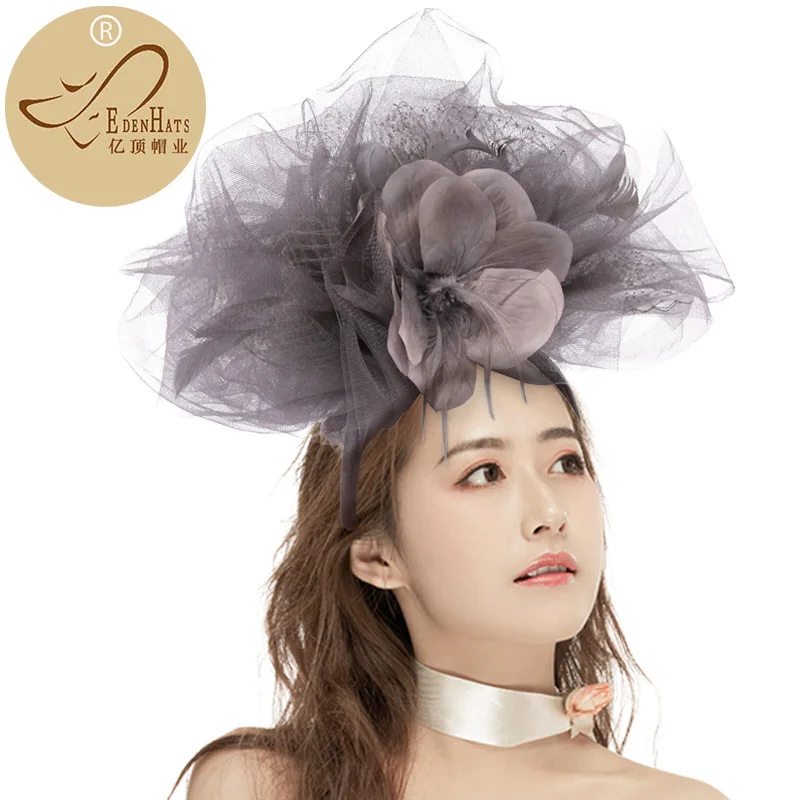 Fabulous Pleated Horsehair Fascinator with Feathers Hair Accessories Headwear S10-3463