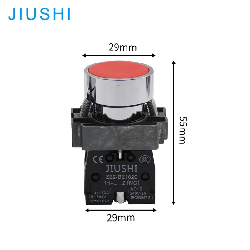 JIUSHI XB2-BA31 BA42 momentary 22mm push button switch red green