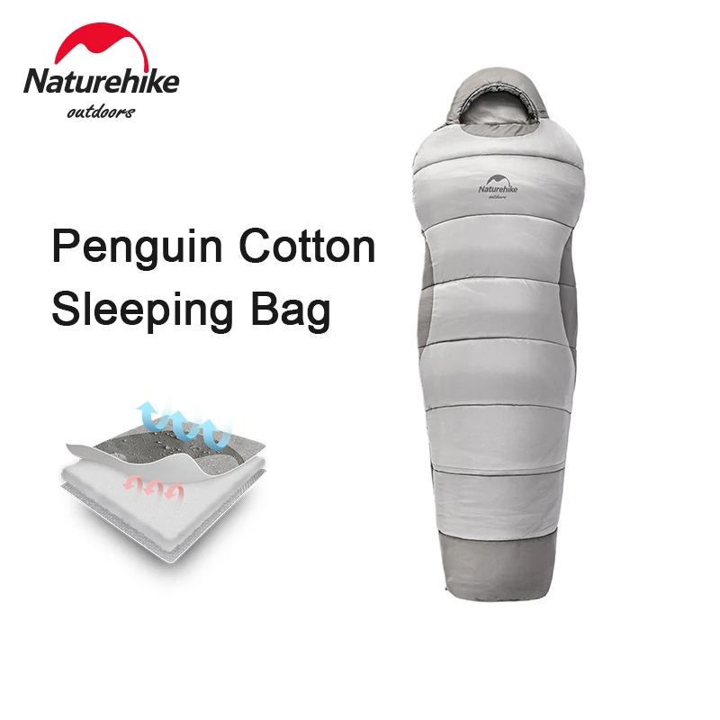 Naturehike New Cotton Sleeping Bag Ultralight Portable Camping Thickened Autumn Winter Warmth Sleeping Bag Washable Daily Use