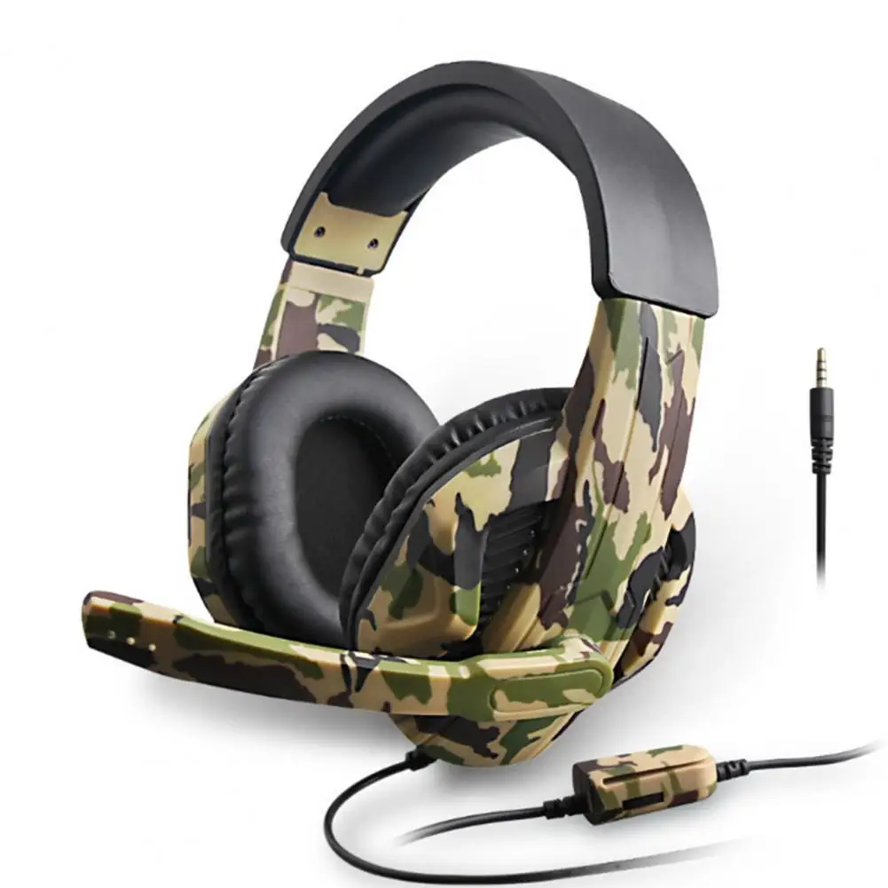 Headphones Camouflage 3.5mm Wired Stereo Gaming Headphone for PS4