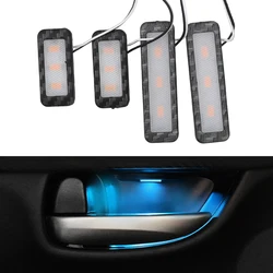 4 Uds reposabrazos manija de puerta Interior iluminación estilo de coche LED luz de cuenco Interior de coche lámpara de ambiente Universal luces decorativas