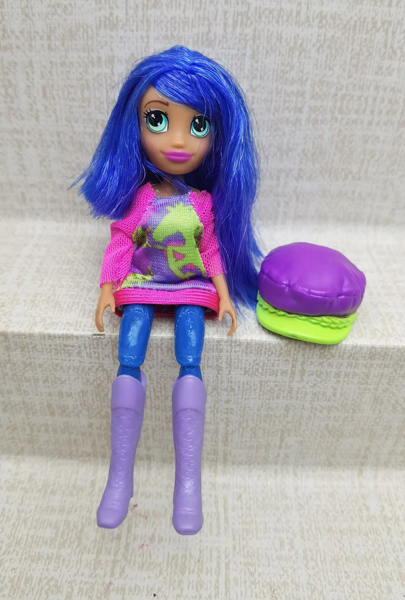 1 قطعة لطيف جميل الأزرق الشعر الفتيات الأميرة بولي جيوب فتاة دمية أرقام 9 سنتيمتر لأفضل لتقوم بها بنفسك دمية صغيرة الهدايا #2