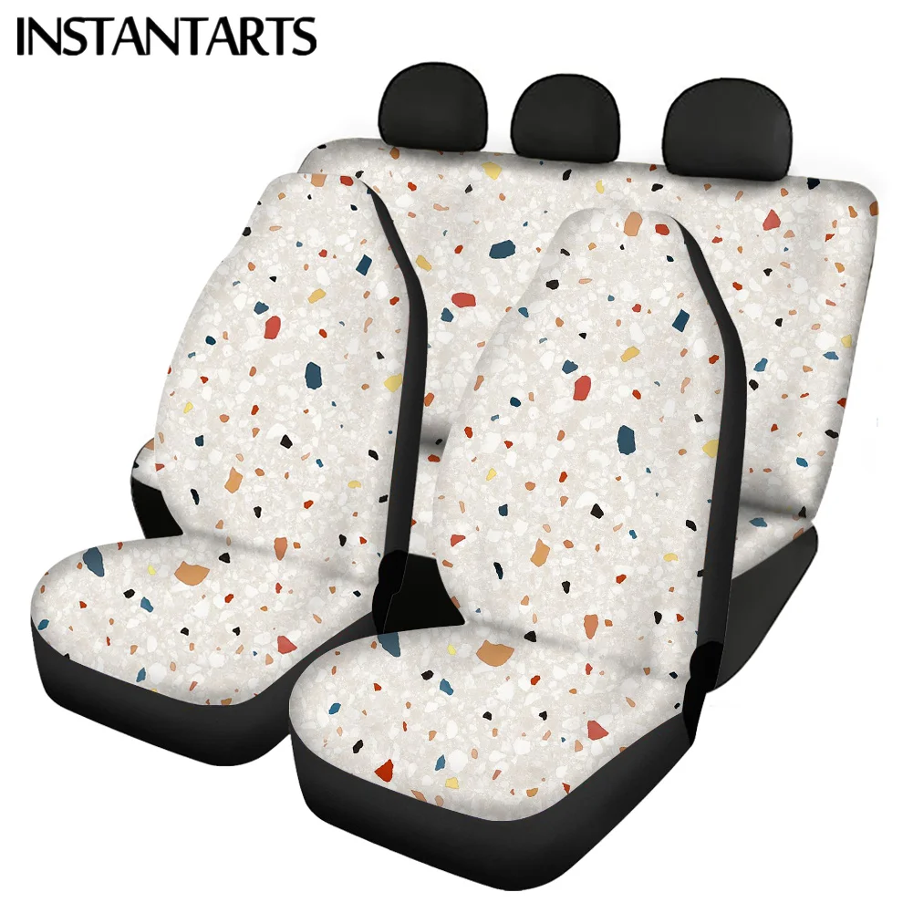 INSTANTARTS Pastel Terrazzo Seamless Pattern Easy Clean Car Accessories Vehicle Seat Covers Comfortable Car Seat Cushion for Car