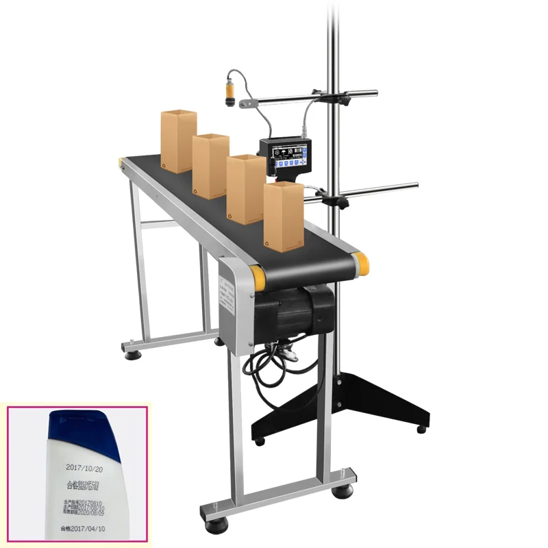 Línea de producción automática Industrial, impresora de inyección de tinta en línea, máquina de impresión, logotipo de número de fecha para máscara de botella