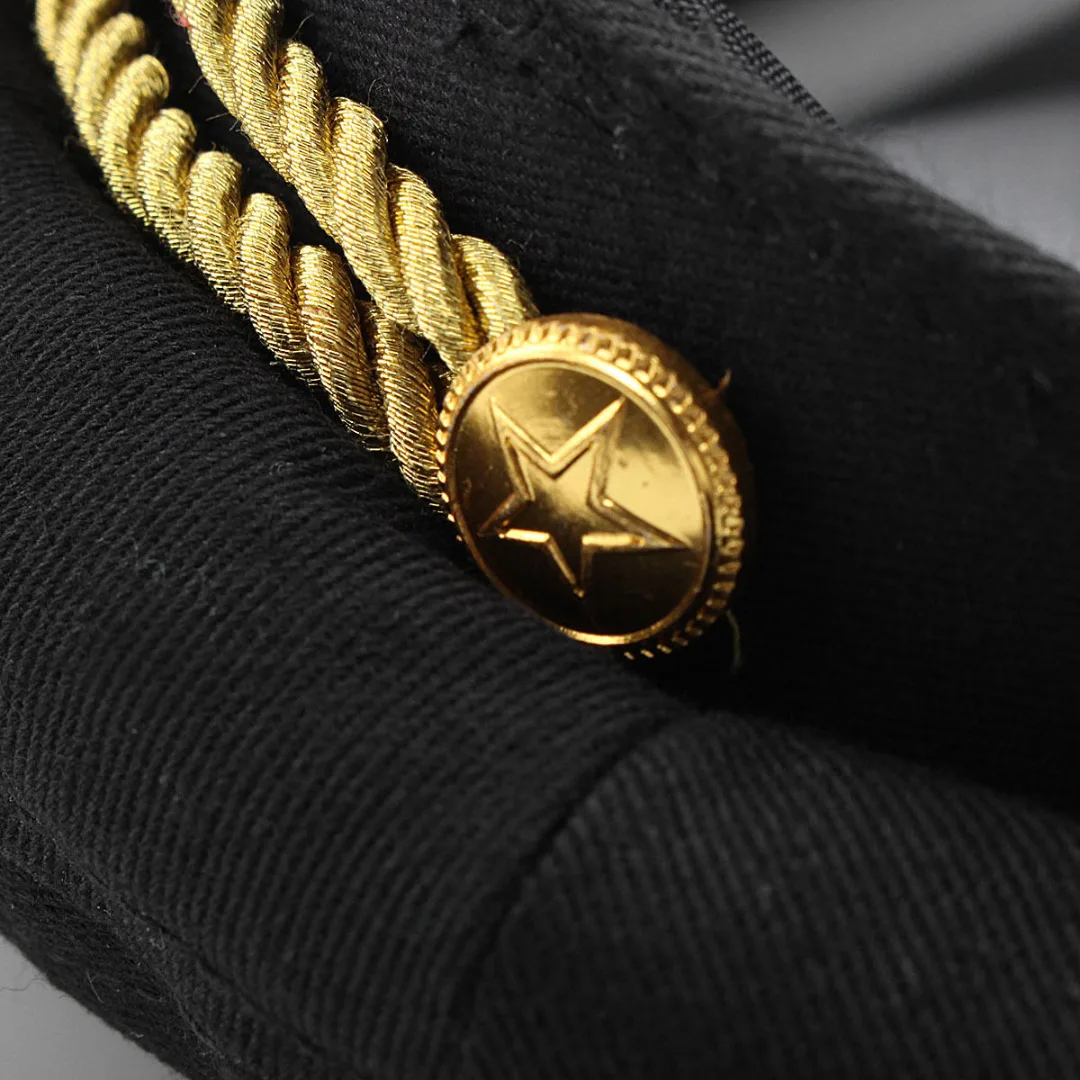 Men Hats Sailor Captain Hat Black White Uniforms Costume Party Cosplay Stage Perform Flat Navy Military Cap for Adult Men Women