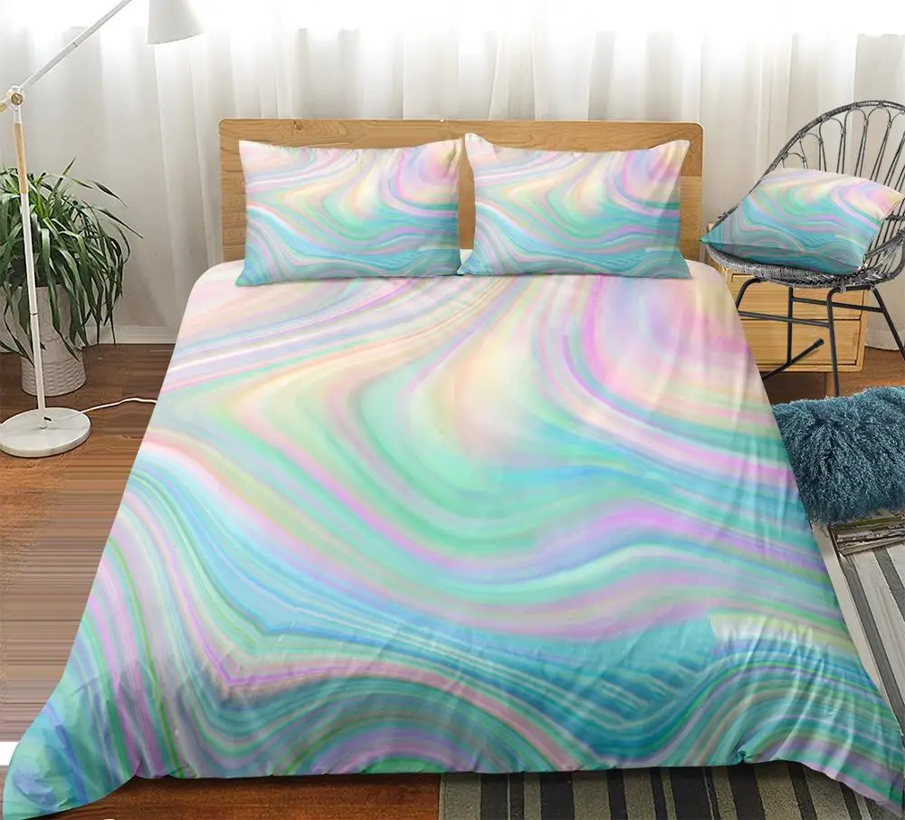 

Rainbow Duvet Cover Set Colorful Bedding Set Fairy Dreamy Beds Set Home Textiles Microfiber For Girls Kids Bedspread Bedlinen