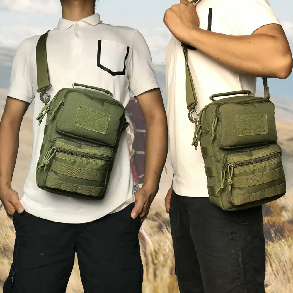 Men Tactical Bag Sling Mollle System Bags Sport Handbag Shoulder Pack Crossbody Bags Travel Camping Phone Bag Hiking Fanny Pack