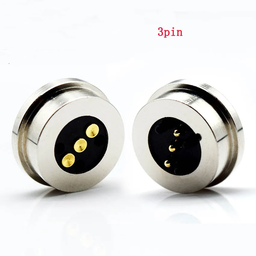 3/4Pin Circular 13.5mm Pogo Pin Connector 5V 2A Charging Head High Current Strong Magnetic LED Light Power Socket DC Connector