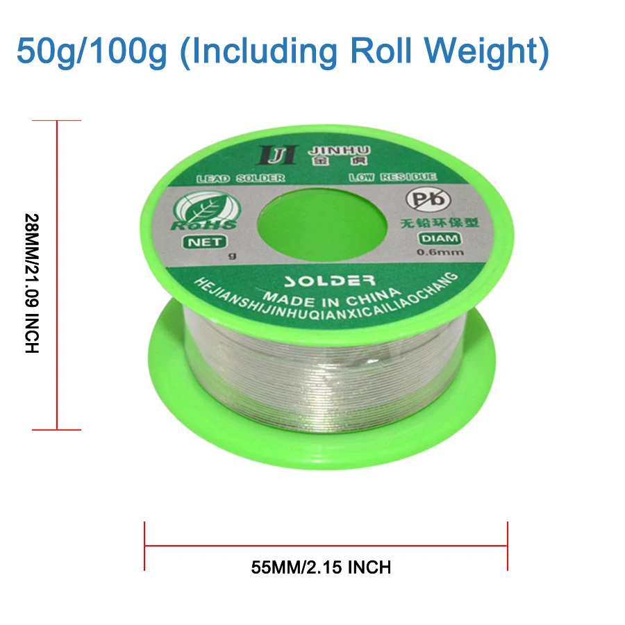 Imagem -02 - Fio de Solda sem Chumbo de Estanho Soldagem Solda Ferro Núcleo 0.5 Mm1.0 mm Diâmetro sn 993 cu 07 Rolo 50g 100g