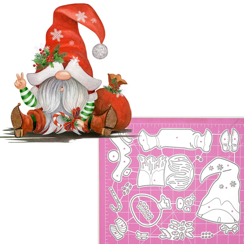 Nowe wykrojniki świąteczne gnomy Snowman Gingerbread House szablon metalowy do DIY Scrapbooking ręcznie robione kartki Decor