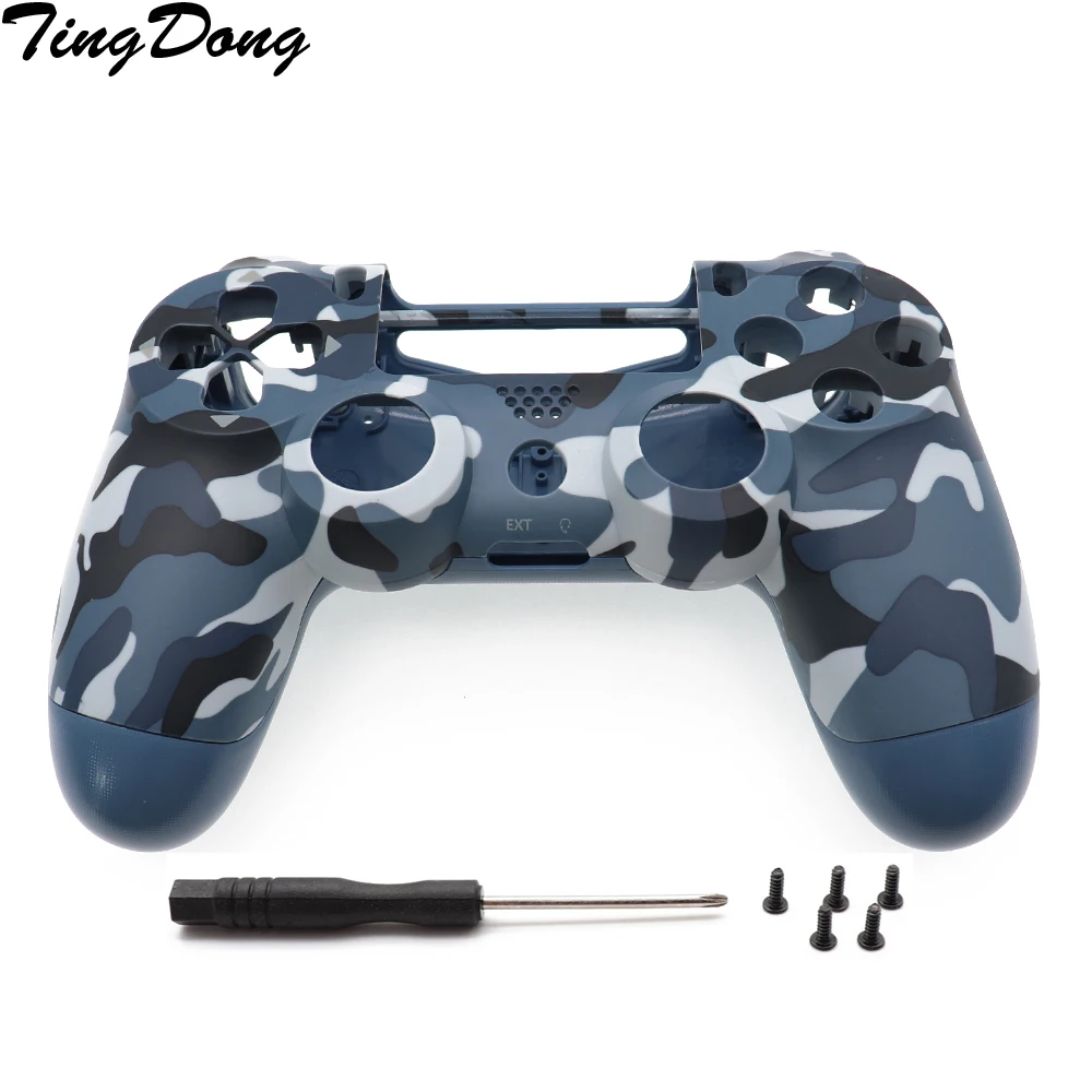 PS4 Pro Blue Camo Front Back Soft Touch Faceplates Housing Shell Case Cover for Sony PS4 Pro JDS040 JDM040 v2 Gen 2th Controller