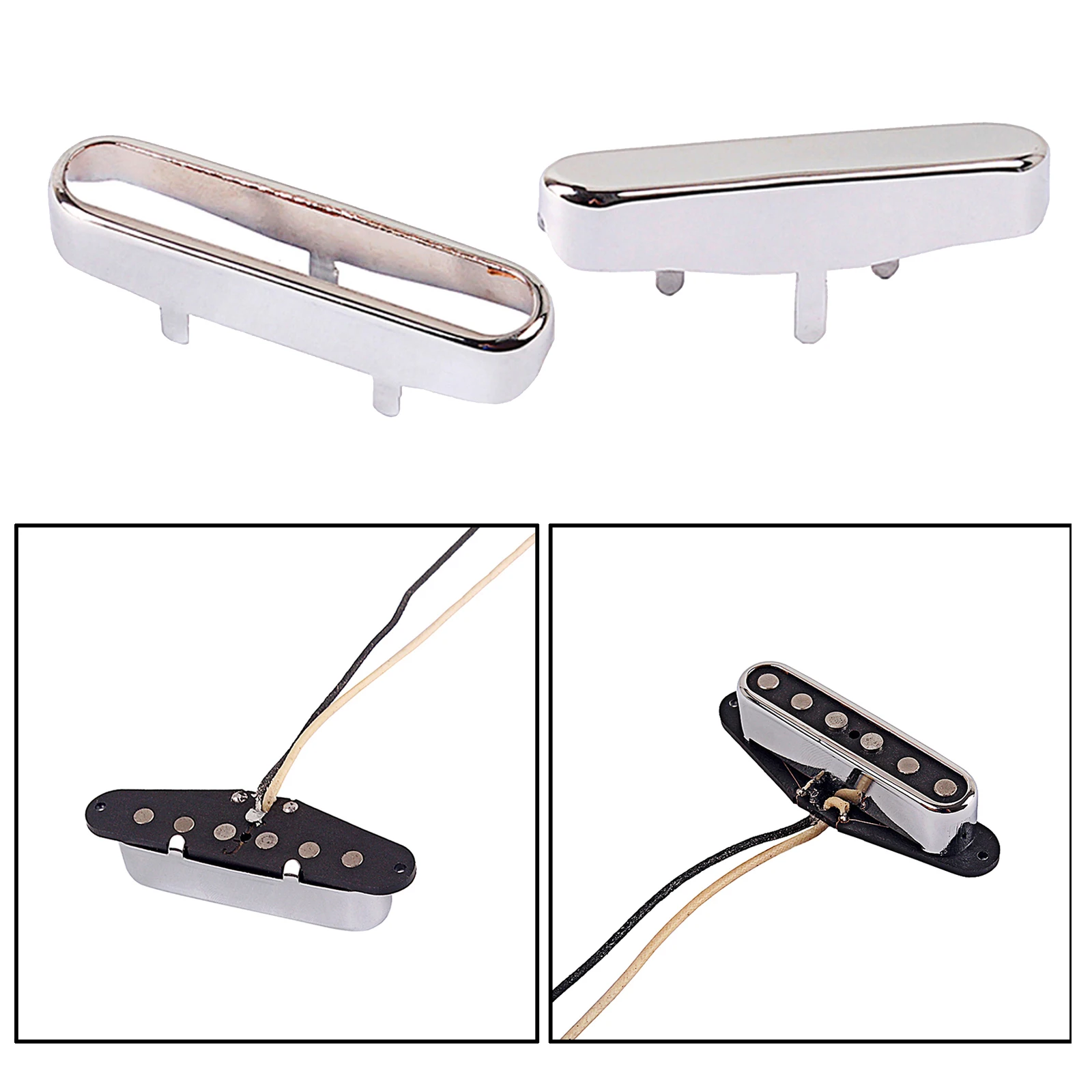 Tamanho padrão de metal niquelado aberto/selado pescoço captador capa apto para tl guitarra elétrica peças substituição acessório