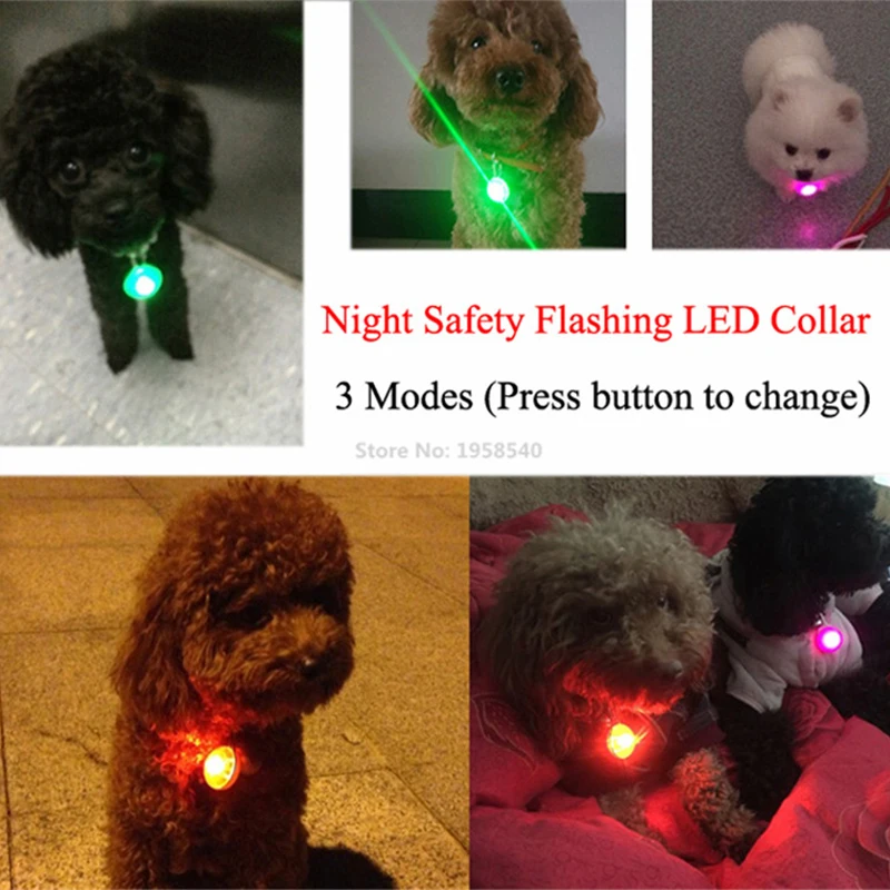 Pet Dogs Glowing Collars Cat Dog Pendants Decoration Puppy Flashing Led Collar Night Luminous Pet Accessories Prevent Lost Pets