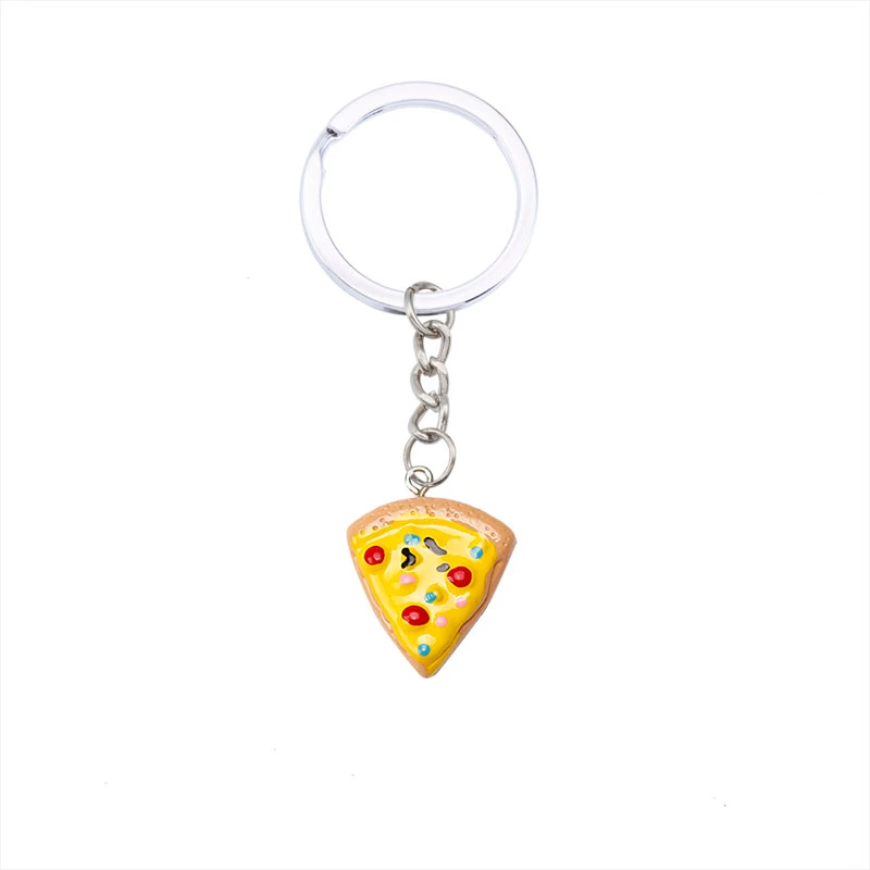 Unisex 6-piece Keychain Cute Pizza Alloy Pendant Can Be Used For Backpack Car Key Accessories Key Chain Jewelry Gifts