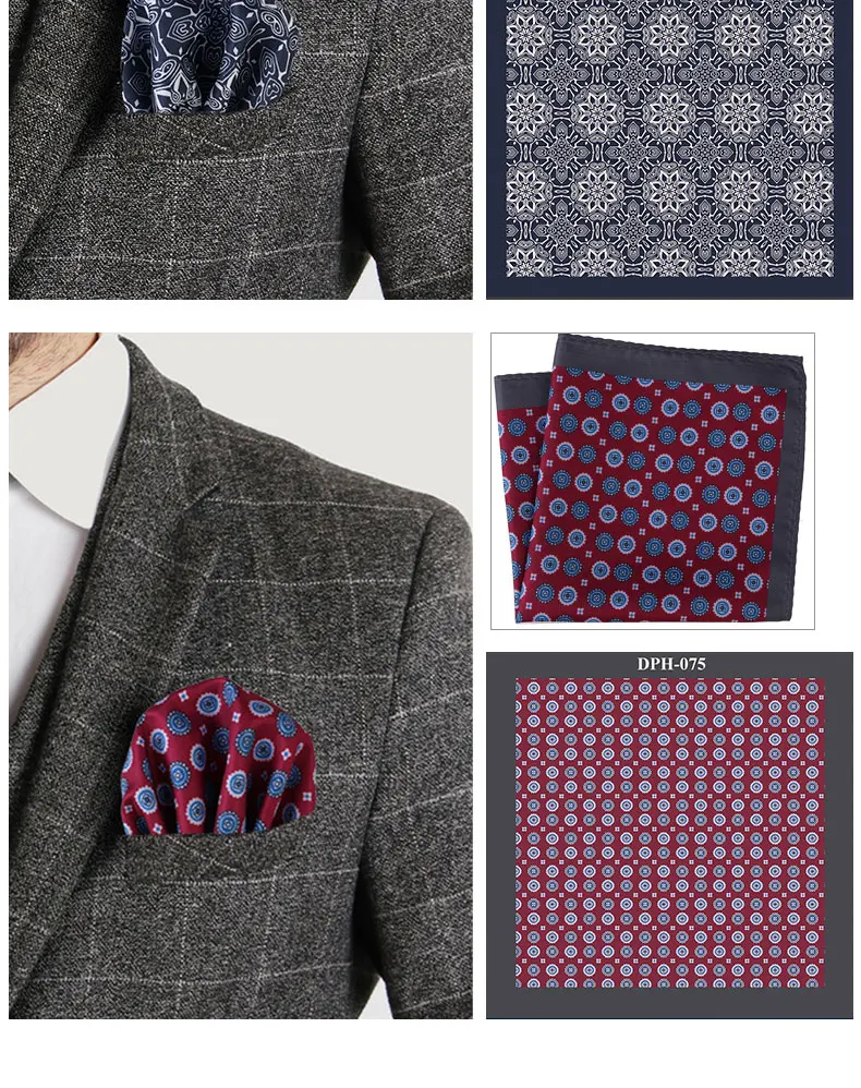 Tailor Smith New Arrival 30x30cm Big Size Handkerchief Men Fashion Chest Towel Paisley Floral Dot Soft Suit Hanky Pocket Squares