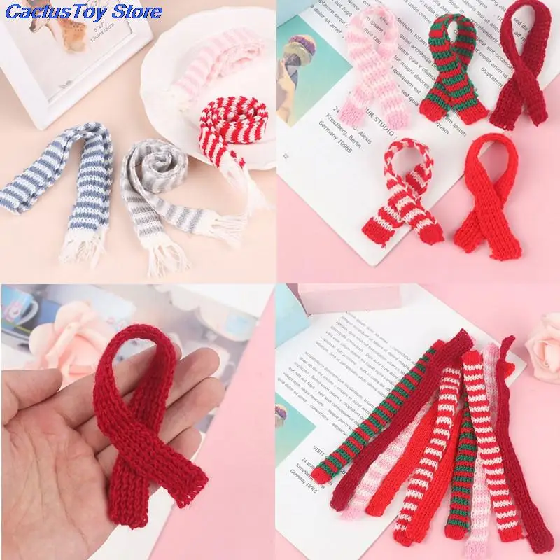 1PC Clothes Xmas Kid Gift 1/6 Doll Accessories Handmade Christmas Hat Scarf For Barbie Cute Fashion Hat Scarf For Doll