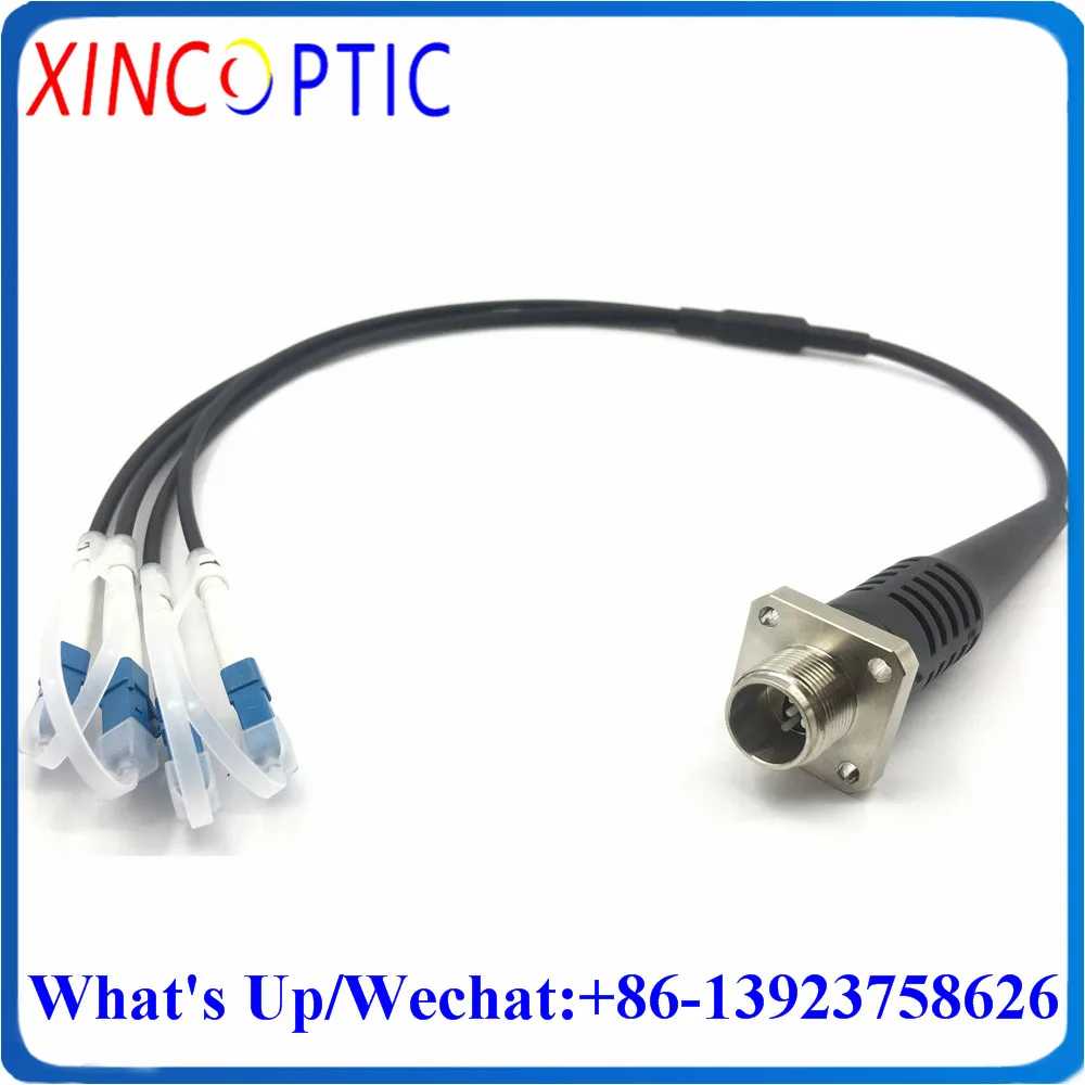 4Core,ODC Round(Male)/Square(Female) to LC SC ST FC Fiber Optic Patch Cord,L:50cm 1M 2M,5.0mm,Imported Armaid Yarn,Armored Cable