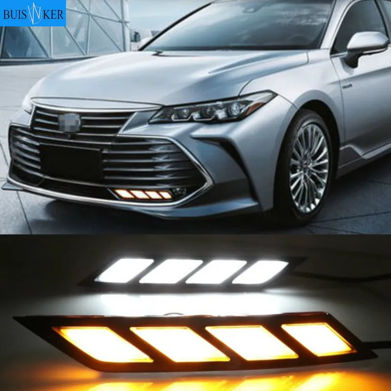 

1Pair DRL For Toyota Avalon 2018 2019 Dynamic Yellow Turn Signal Relay Car Driving Lamp LED Daytime Running Light