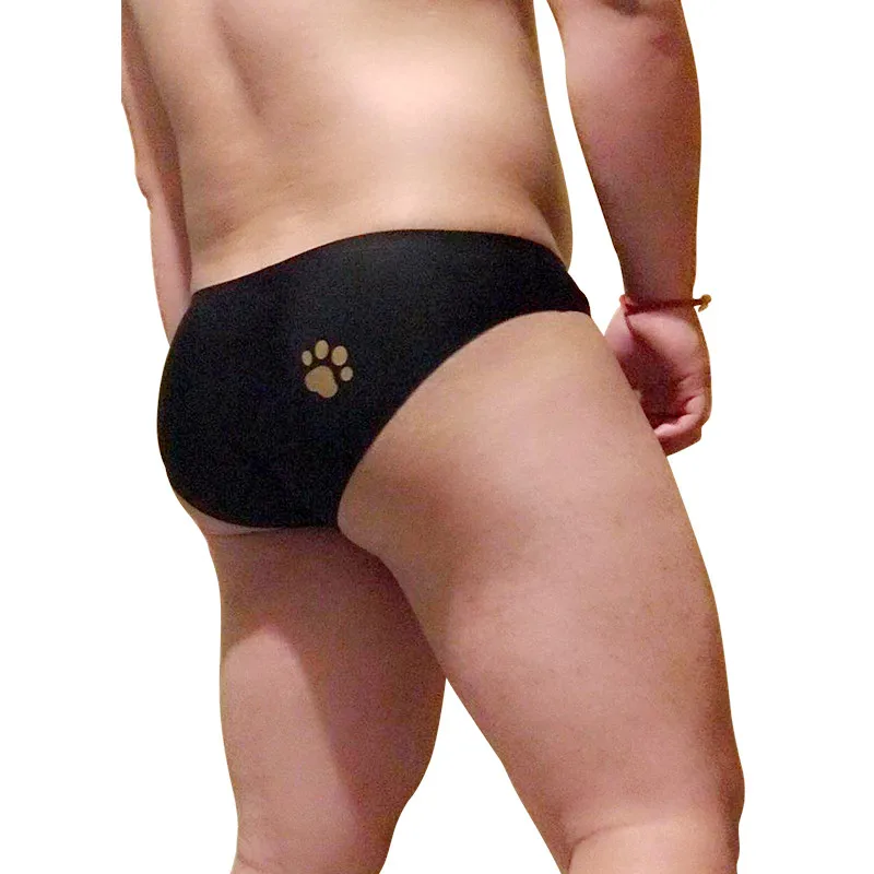 Gold Bear Claw Paw Print One-piece Seamless Underwear Plus Size Men Sexy Briefs Gay Proud Shorts White Black Blue L XL XXL XXXL