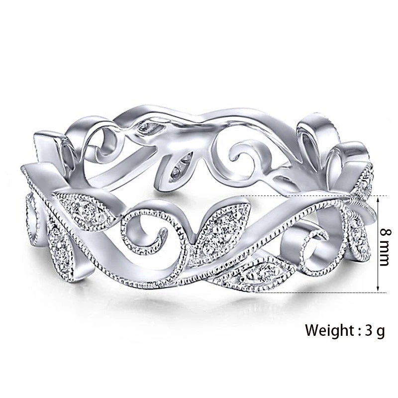 Cute Romatic Rose Gold Color Engagement Ring Creative Vine Leaves Fingure Rings For Lady Girls Party Wedding Ring Jewelry