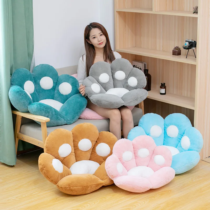 5 Colors 60-75CM Cat Bear Paw Plush Seat Cushion Indoor Floor Stuffed Sofa Colorful Animal Decor Pillow Children Grownups Gift