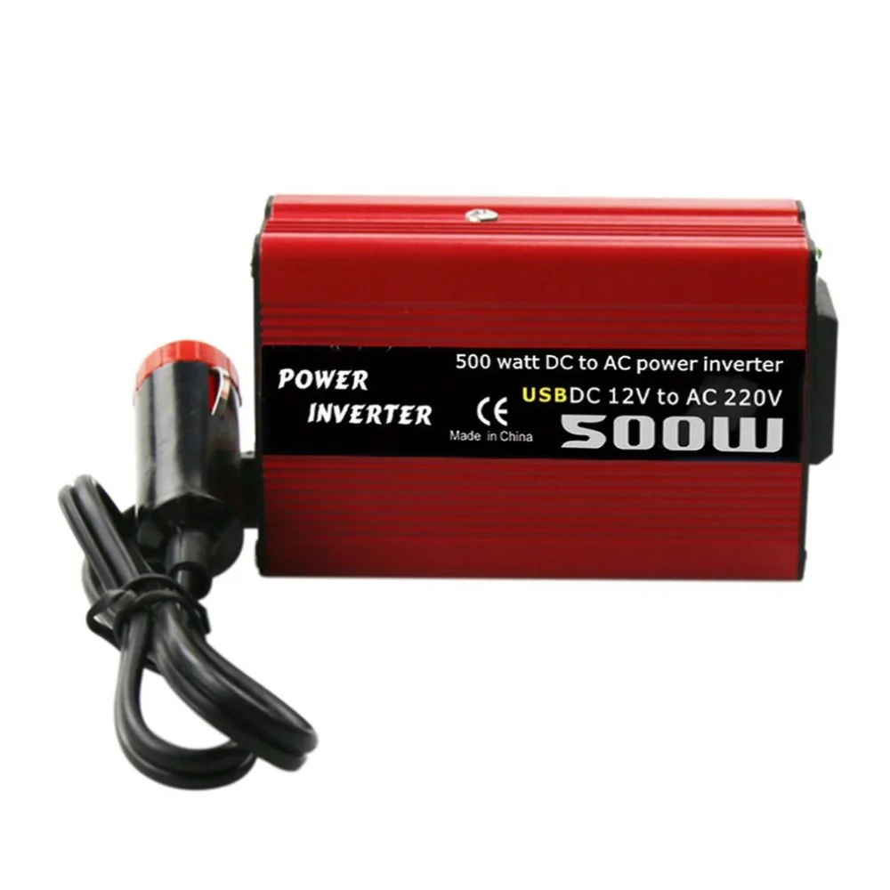 좋은 브랜드 500W DC-AC 전원 변환기 DC 12V-110V 220V AC 자동차 인버터 듀얼 USB 자동차 어댑터와 자동 변압기