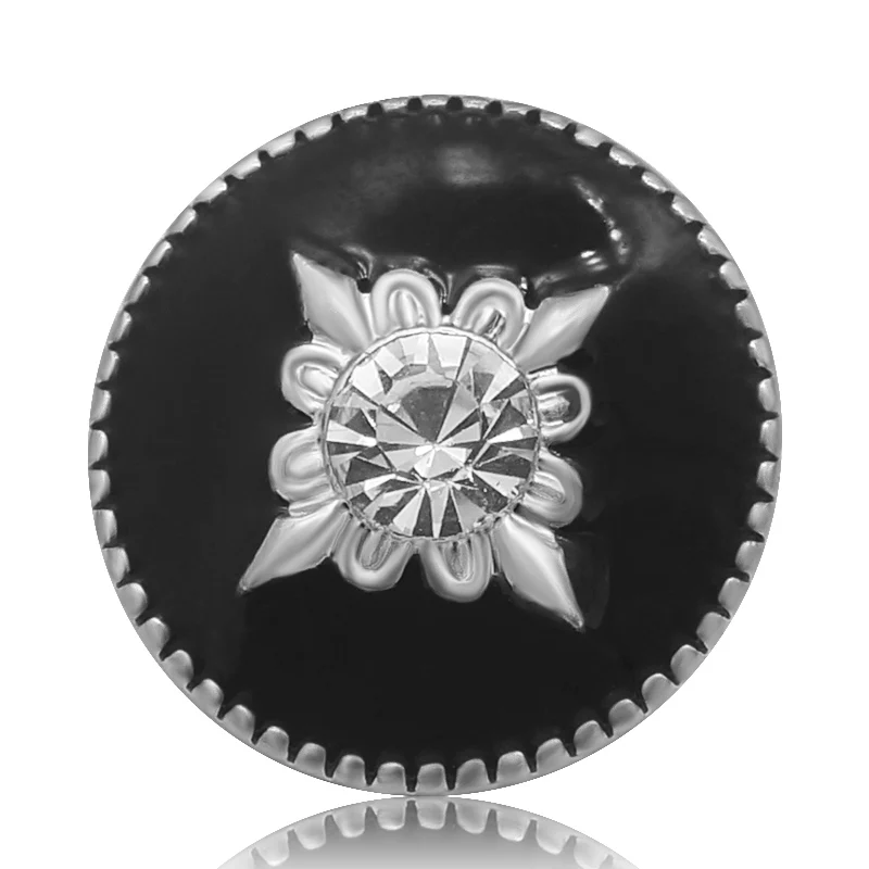 New Round Black Bagua pattern Footprint Flower 18MM snap buttons fit DIY 18MM snap bracelet snap jewelry Gift