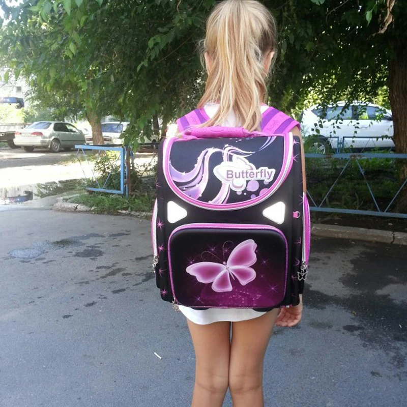 New top quality children\'s Backpack butterfly monster high palne EVA folded orthopedic School bag for boys  girls