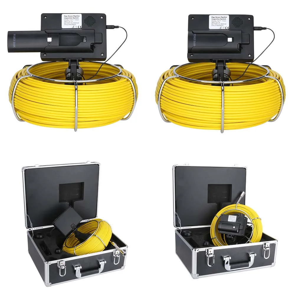 Handheld Industrial Drain Pipe Sewer Inspection Video Endoscope System 4.3 Inch Screen 22mm HD 1200TVL Camera IP68 DVR Recording